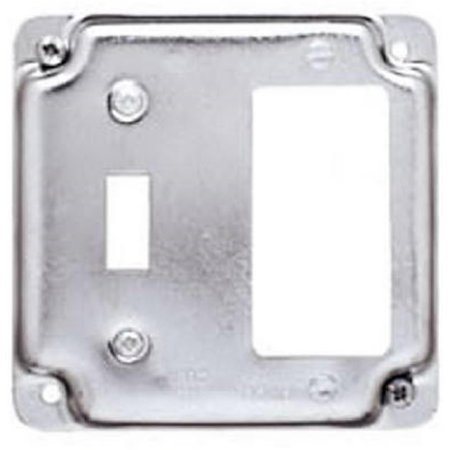 BISSELL HOMECARE 814C Square Single Toggle & Ground Fault Interrupter Box Cover - 4 in. HO601633